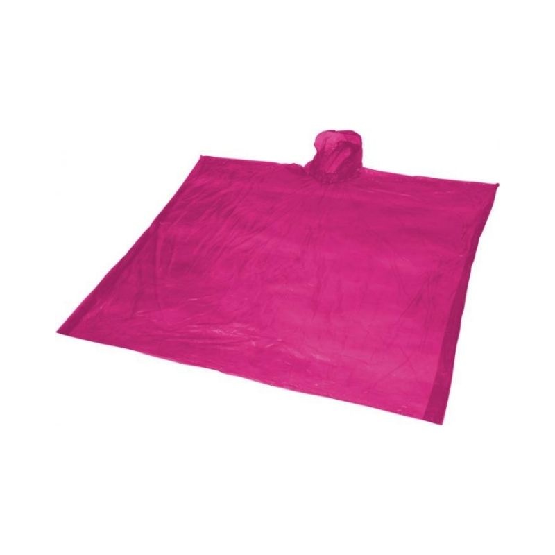 Logo trade promotional gift photo of: Ziva disposable rain poncho, pink