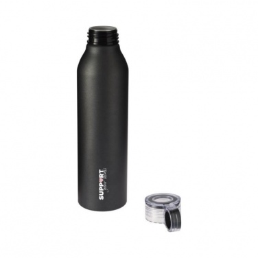 Logo trade promotional giveaways picture of: Grom aluminum sports bottle, black