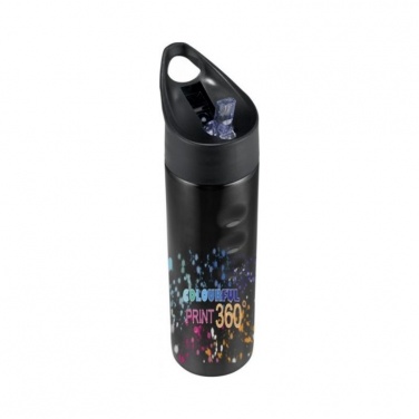 Logo trade promotional merchandise photo of: Trixie stainless sports bottle, black