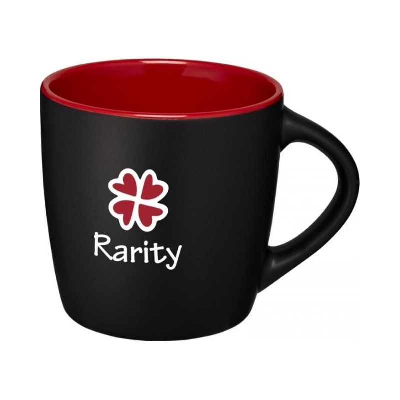 Logo trade advertising products image of: Riviera ceramic mug, black/red