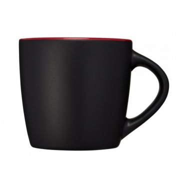 Logo trade promotional giveaways image of: Riviera ceramic mug, black/red