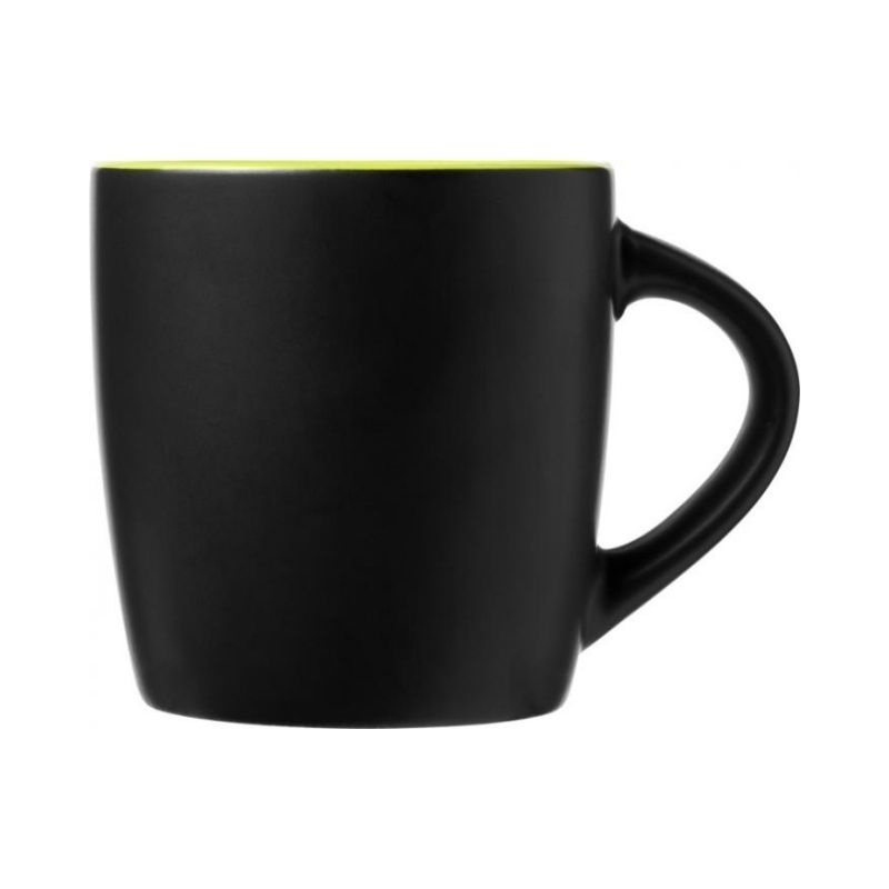 Logotrade promotional merchandise picture of: Riviera 340 ml ceramic mug, black/lime