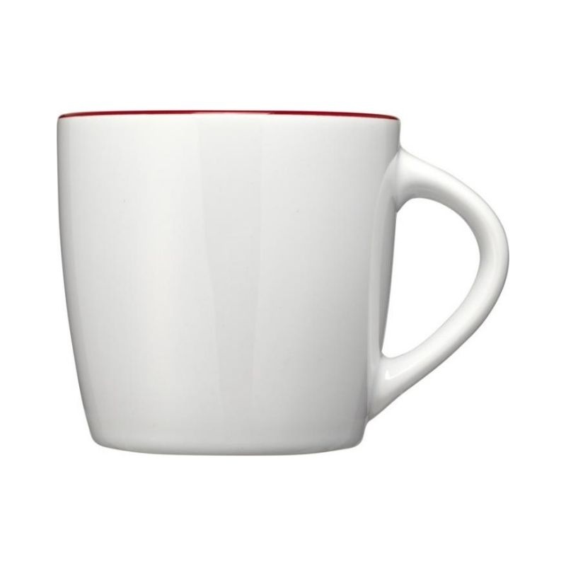 Logo trade business gifts image of: Aztec ceramic mug, white/red