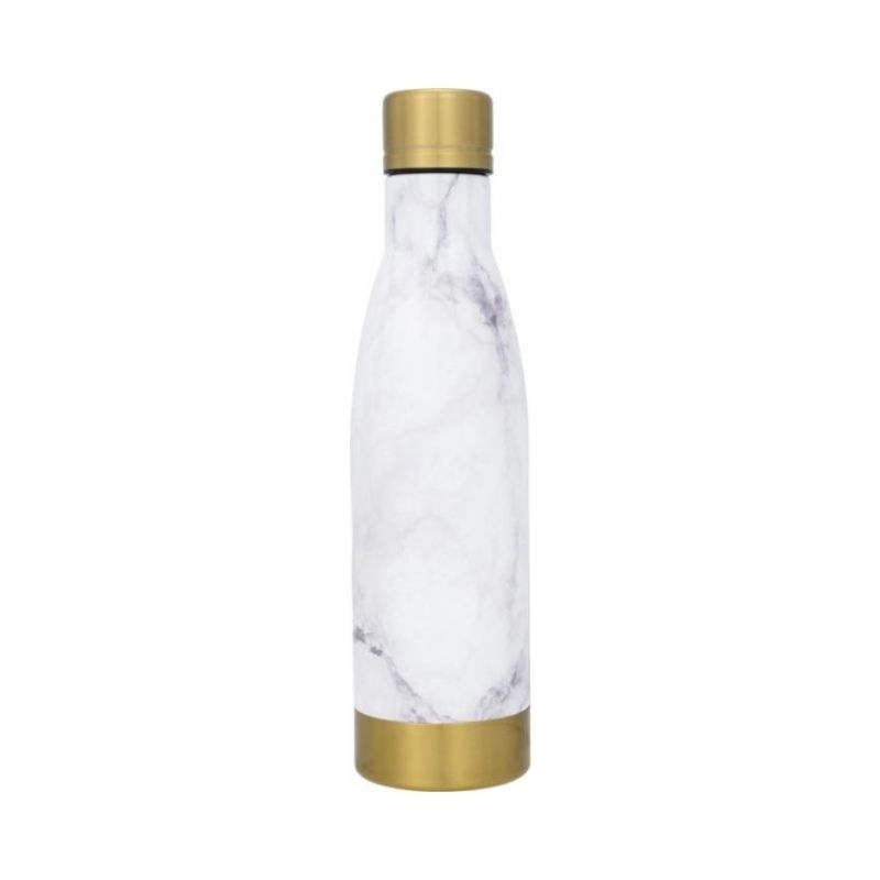 Logo trade corporate gifts picture of: Vasa Marble copper vacuum insulated bottle, white/gold