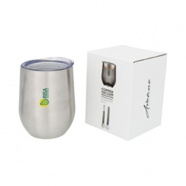 Logo trade corporate gifts image of: Corzo Copper Vacuum Insulated Cup, silver