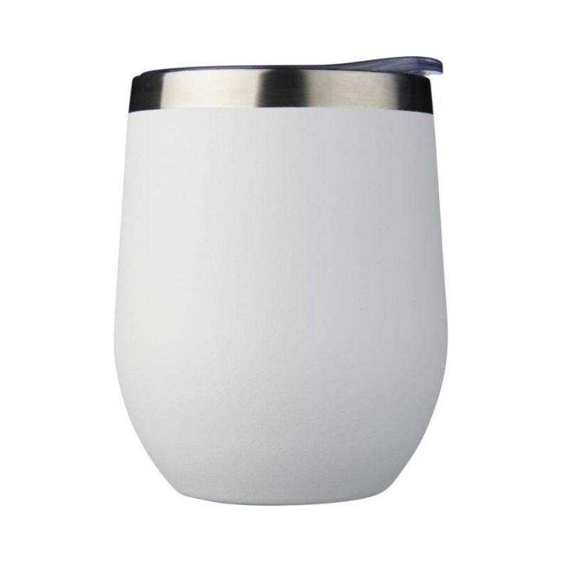 Logo trade promotional merchandise image of: Corzo Copper Vacuum Insulated Cup, white