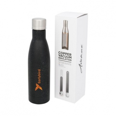 Logo trade promotional products picture of: Vasa speckled copper vacuum insulated bottle, black