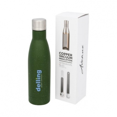 Logo trade promotional merchandise image of: Vasa speckled copper vacuum insulated bottle, green