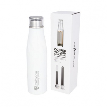 Logo trade corporate gifts image of: Hugo auto-seal copper vacuum insulated bottle, white