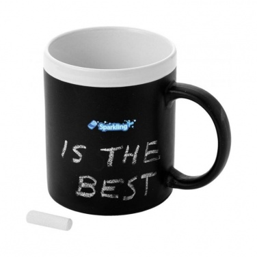 Logo trade corporate gifts picture of: Chalk write mug, white