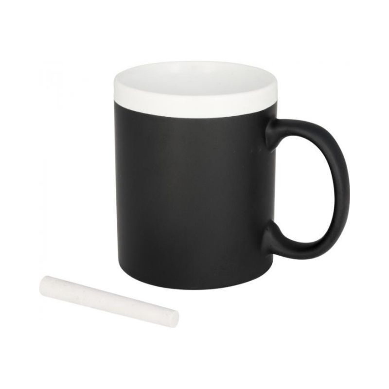 Logo trade corporate gifts picture of: Chalk write mug, white