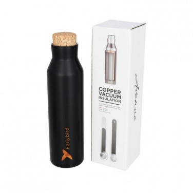 Logo trade advertising products image of: Norse copper vacuum insulated bottle with cork, black