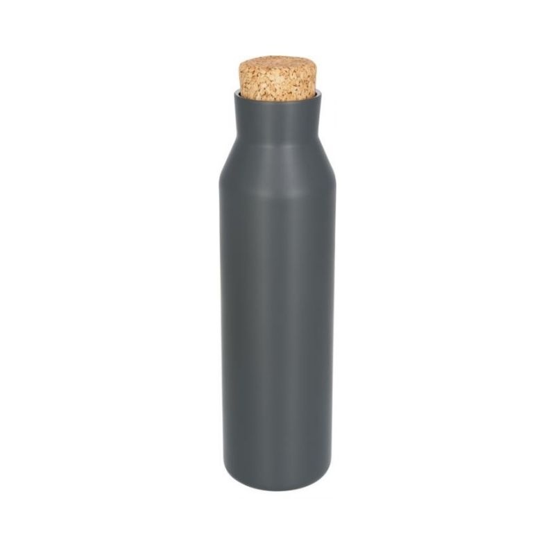 Logo trade corporate gift photo of: Norse copper vacuum insulated bottle with cork, grey