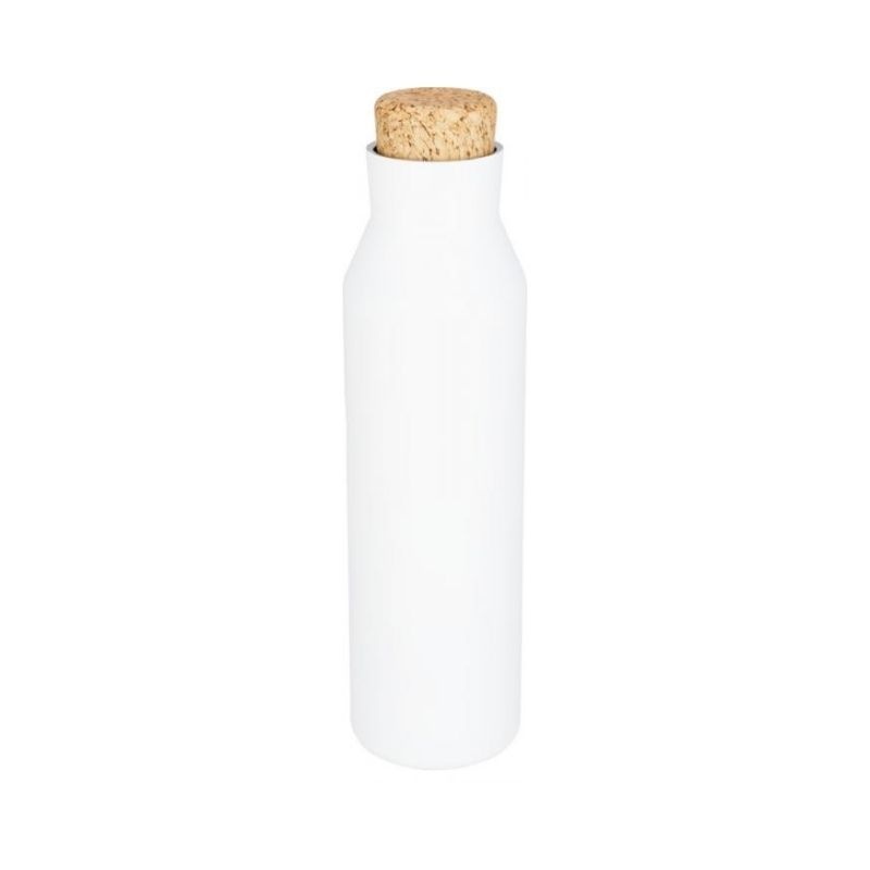 Logo trade corporate gift photo of: Norse copper vacuum insulated bottle with cork, white