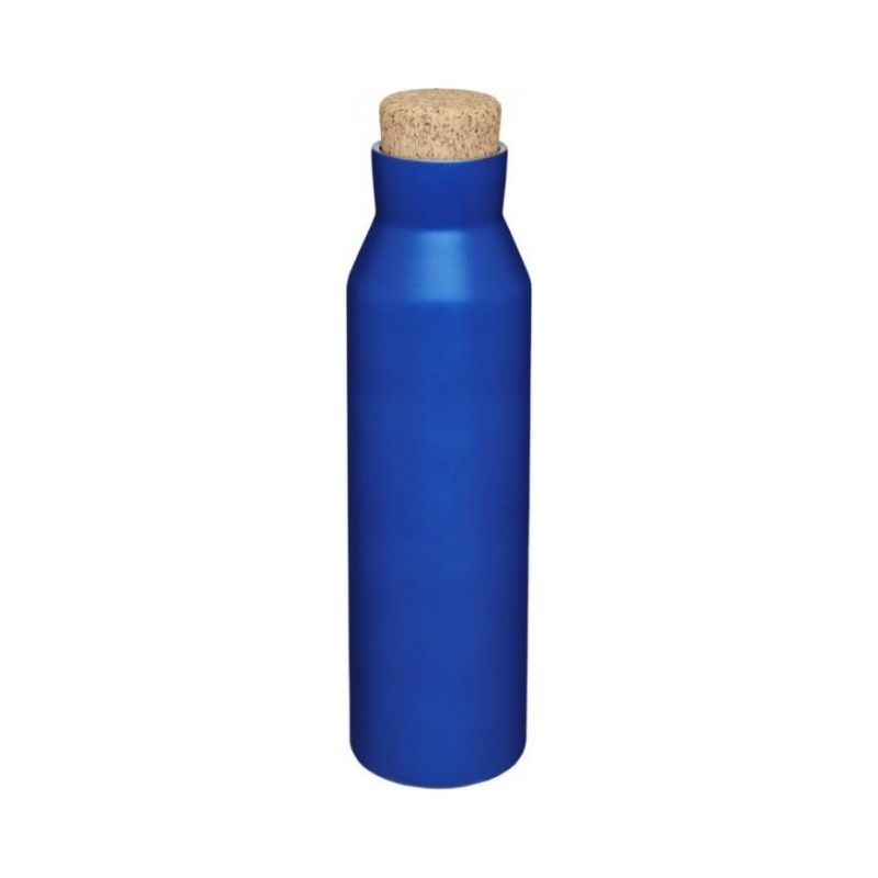 Logo trade corporate gifts image of: Norse copper vacuum insulated bottle with cork, blue