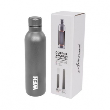 Logo trade promotional gift photo of: Thor copper vacuum insulated sport bottle, grey