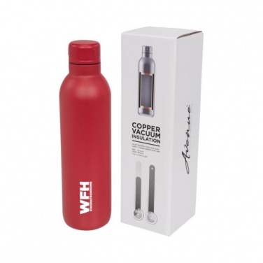 Logotrade promotional gift image of: Thor copper vacuum insulated sport bottle, red