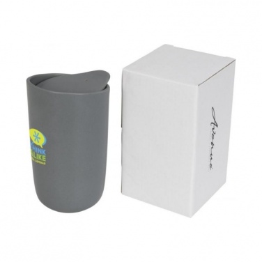 Logo trade promotional merchandise picture of: Mysa 410 ml double wall ceramic tumbler, grey