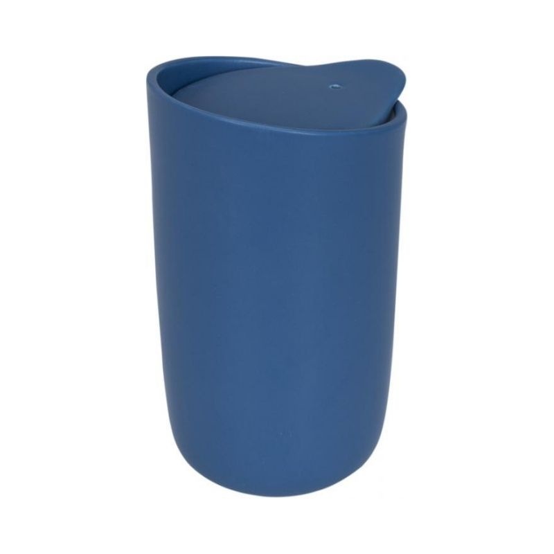 Logo trade promotional giveaways image of: Mysa 410 ml double wall ceramic tumbler, blue