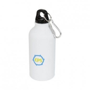 Logotrade promotional gifts photo of: Oregon matte 400 ml sport bottle with carabiner, white