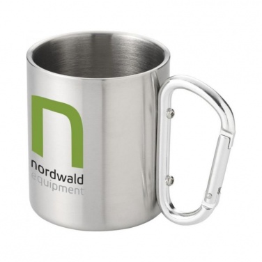 Logo trade promotional gifts image of: Alps isolating carabiner mug, silver