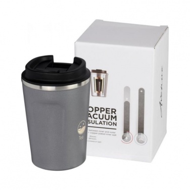 Logo trade corporate gift photo of: Thor 360 ml leak-proof copper vacuum tumbler, grey