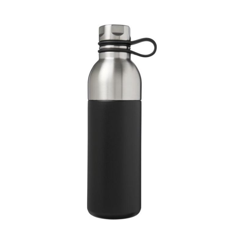 Logo trade corporate gift photo of: Koln 590 ml copper vacuum insulated sport bottle, black