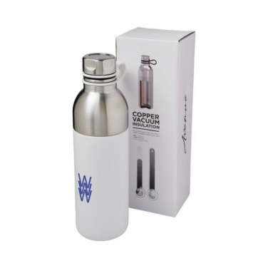 Logo trade promotional gifts image of: Koln 590 ml copper vacuum insulated sport bottle, white