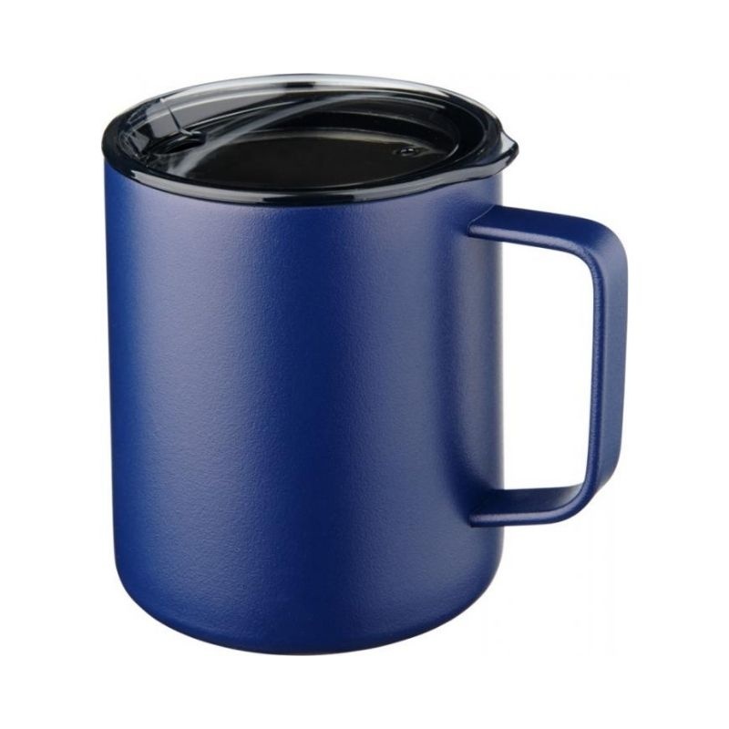 Logo trade business gifts image of: Rover 420 ml copper vacuum insulated mug, navy