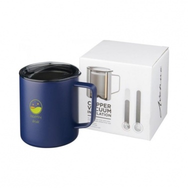 Logo trade promotional giveaways picture of: Rover 420 ml copper vacuum insulated mug, navy