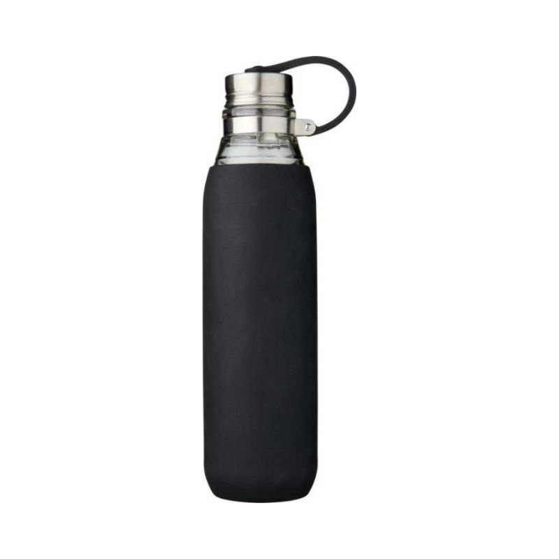 Logotrade corporate gift image of: Oasis 650 ml glass sport bottle, black