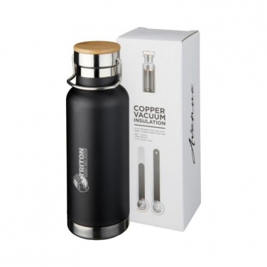 Logo trade promotional product photo of: Thor 480 ml copper vacuum insulated sport bottle, black