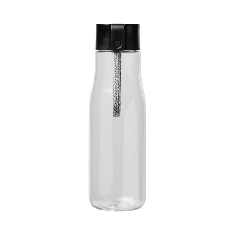 Logo trade business gifts image of: Ara 640 ml Tritan™ sport bottle with charging cable, transparent