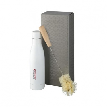 Logo trade advertising products picture of: Vasa copper vacuum insulated bottle with brush set, white