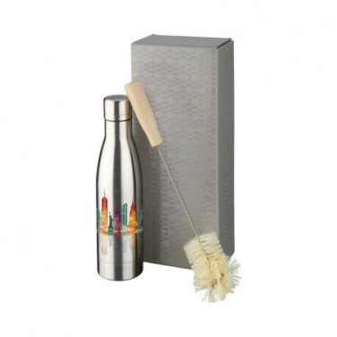 Logotrade promotional items photo of: Vasa copper vacuum insulated bottle with brush set, silver