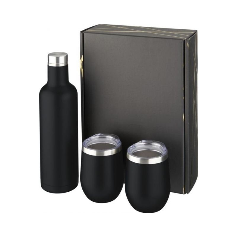 Logotrade corporate gifts photo of: Pinto and Corzo copper vacuum insulated gift set, black