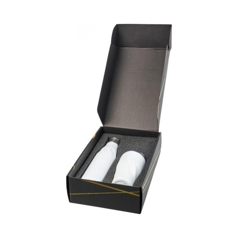 Logo trade promotional items picture of: Hugo copper vacuum insulated gift set, white