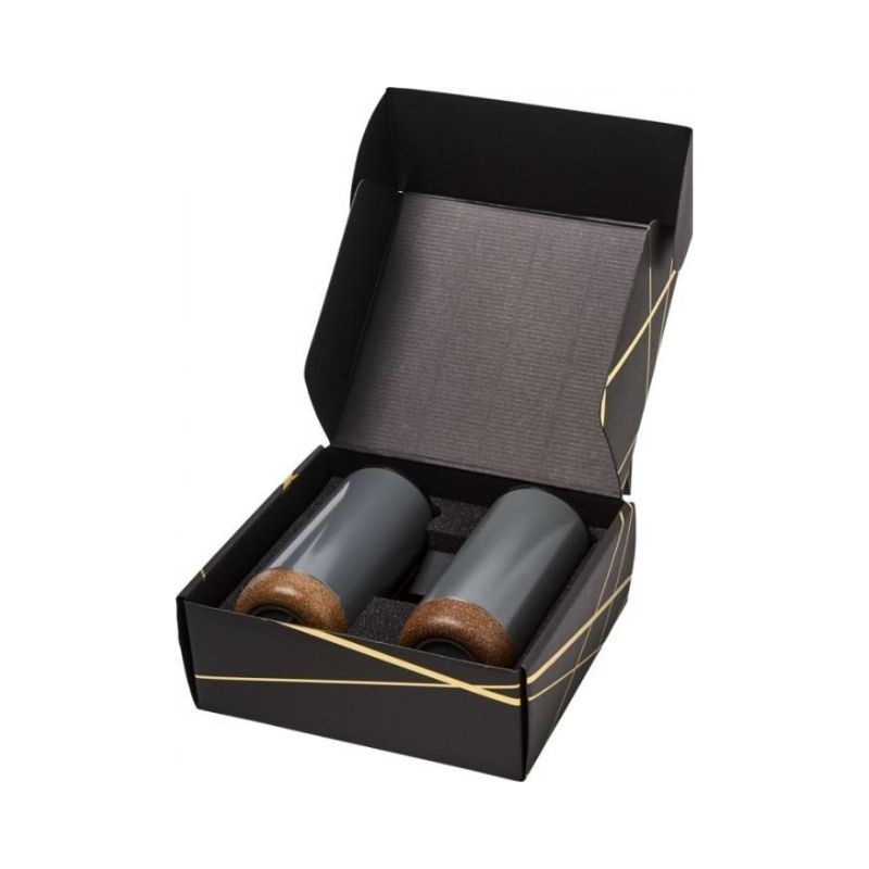 Logo trade promotional products picture of: Valhalla tumbler copper vacuum insulated gift set, grey