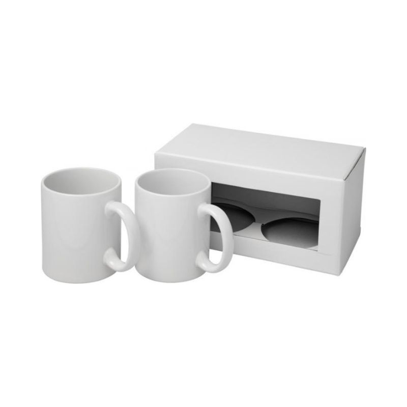 Logotrade business gifts photo of: Ceramic sublimation mug 2-pieces gift set, white