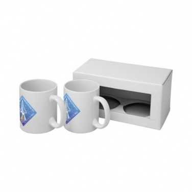 Logo trade promotional products image of: Ceramic sublimation mug 2-pieces gift set, white