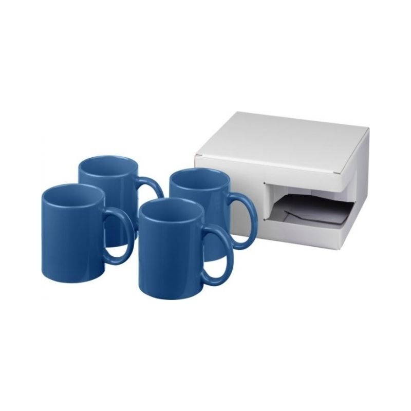 Logotrade promotional products photo of: Ceramic mug 4-pieces gift set, blue