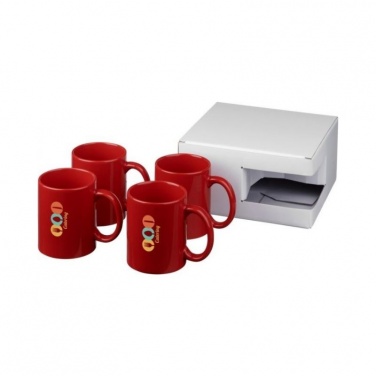 Logotrade business gifts photo of: Ceramic mug 4-pieces gift set, red