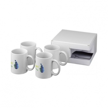 Logo trade promotional gifts picture of: Ceramic sublimation mug 4-pieces gift set, white