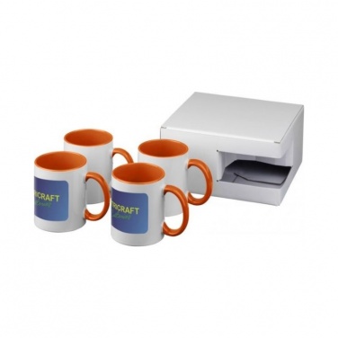 Logotrade corporate gift picture of: Ceramic sublimation mug 4-pieces gift set, orange