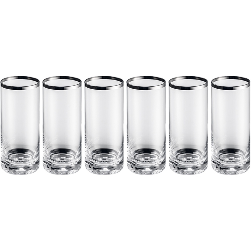 Logo trade promotional items image of: Set of 6 tall drinking glasses, mouth-blown