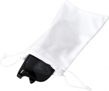 Logo trade promotional giveaway photo of: Clean microfibre pouch for sunglasses, white