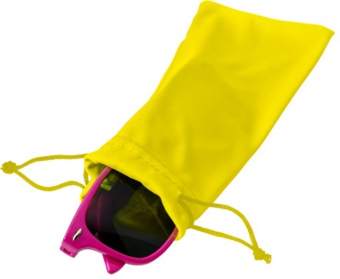 Logo trade advertising product photo of: Clean microfibre pouch for sunglasses, yellow