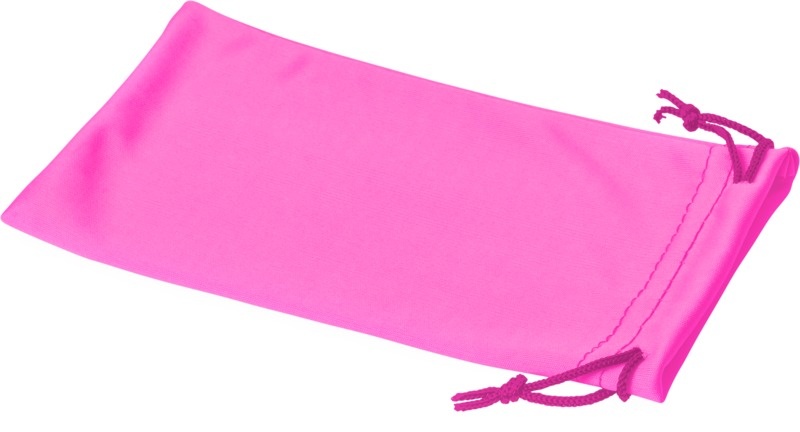 Logo trade corporate gifts image of: Clean microfibre pouch for sunglasses, neon pink