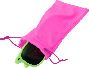 Logo trade promotional product photo of: Clean microfibre pouch for sunglasses, neon pink