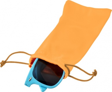 Logotrade promotional merchandise picture of: Clean microfibre pouch for sunglasses, neon orange